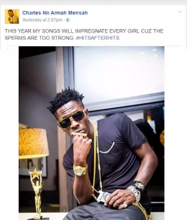 ‘This year my songs will impregnate every girl’ – Shatta Wale